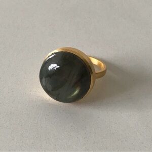 Banana Republic Gold Toned Green Stone Ring Size 5.5 🥳HOST PICK🥳